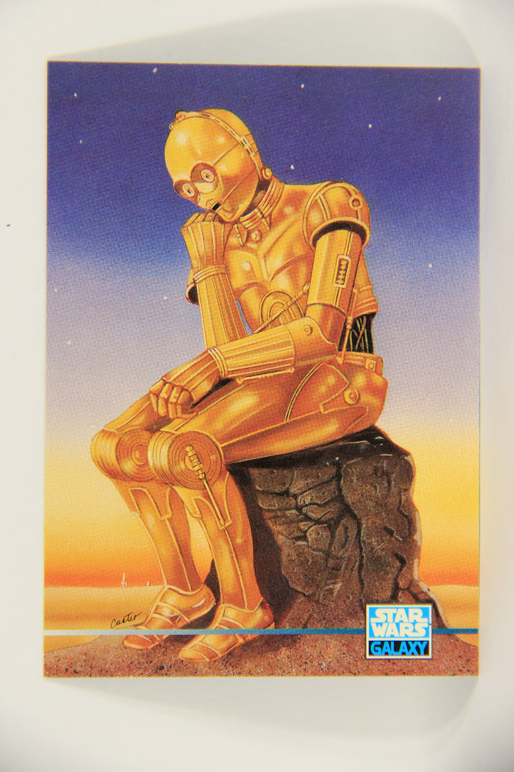 Star Wars Galaxy 1995 Topps Trading Card #288 C-3PO Thinker Artwork ENG L019650