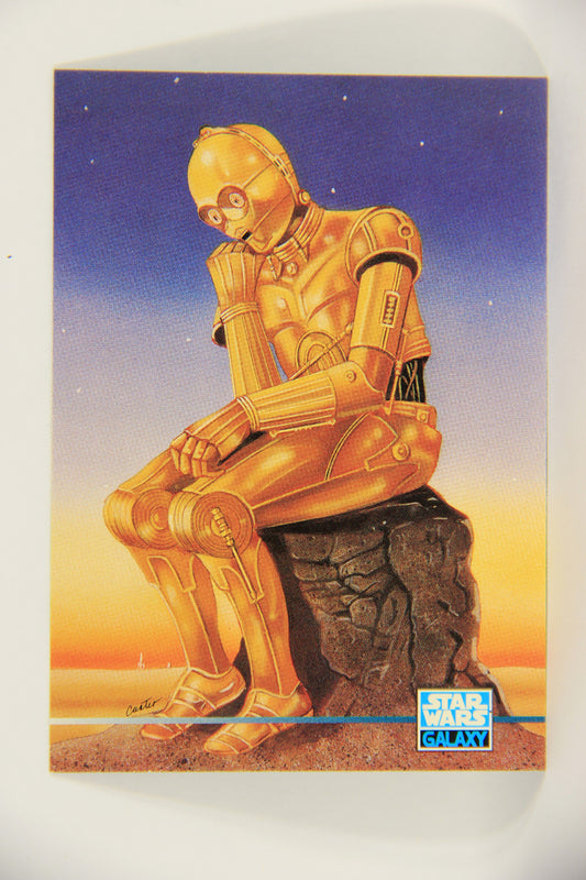 Star Wars Galaxy 1995 Topps Trading Card #288 C-3PO Thinker Artwork ENG L019650