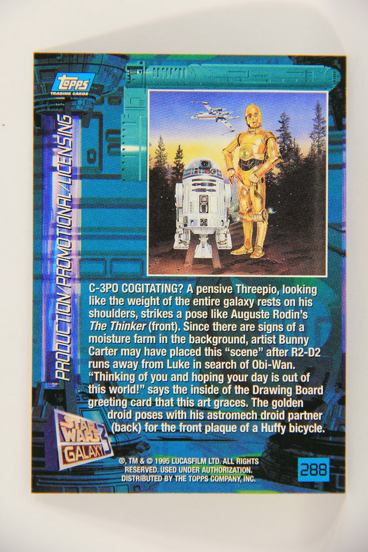 Star Wars Galaxy 1995 Topps Trading Card #288 C-3PO Thinker Artwork ENG L019650