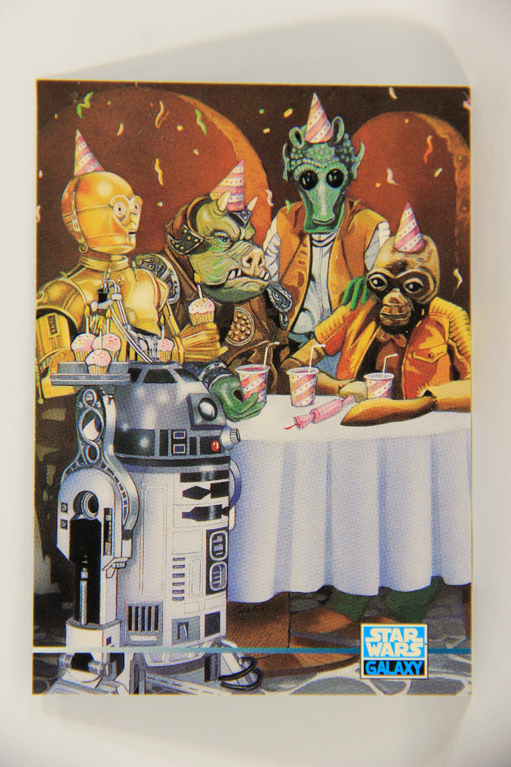 Star Wars Galaxy 1995 Topps Trading Card #289 C-3PO Birthday Artwork ENG L019651
