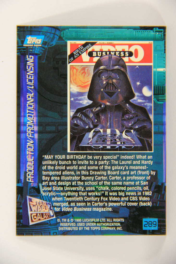 Star Wars Galaxy 1995 Topps Trading Card #289 C-3PO Birthday Artwork ENG L019651