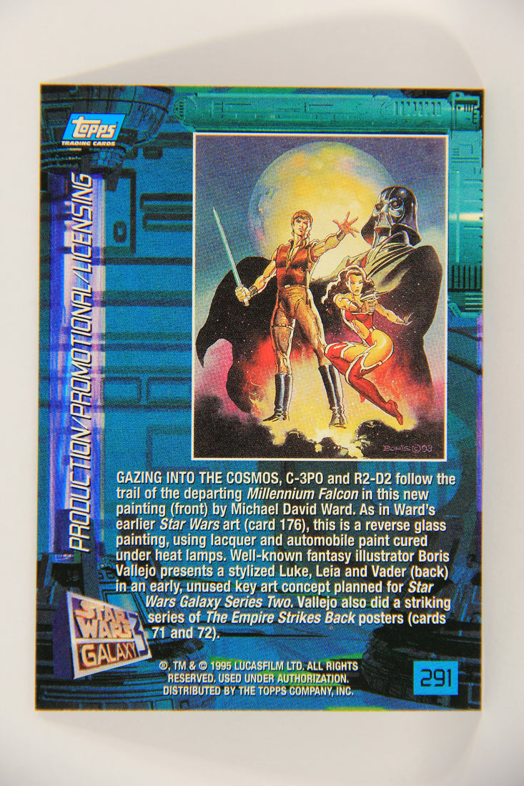 Star Wars Galaxy 1995 Topps Trading Card #291 C-3PO And R2-D2 Artwork ENG L019653