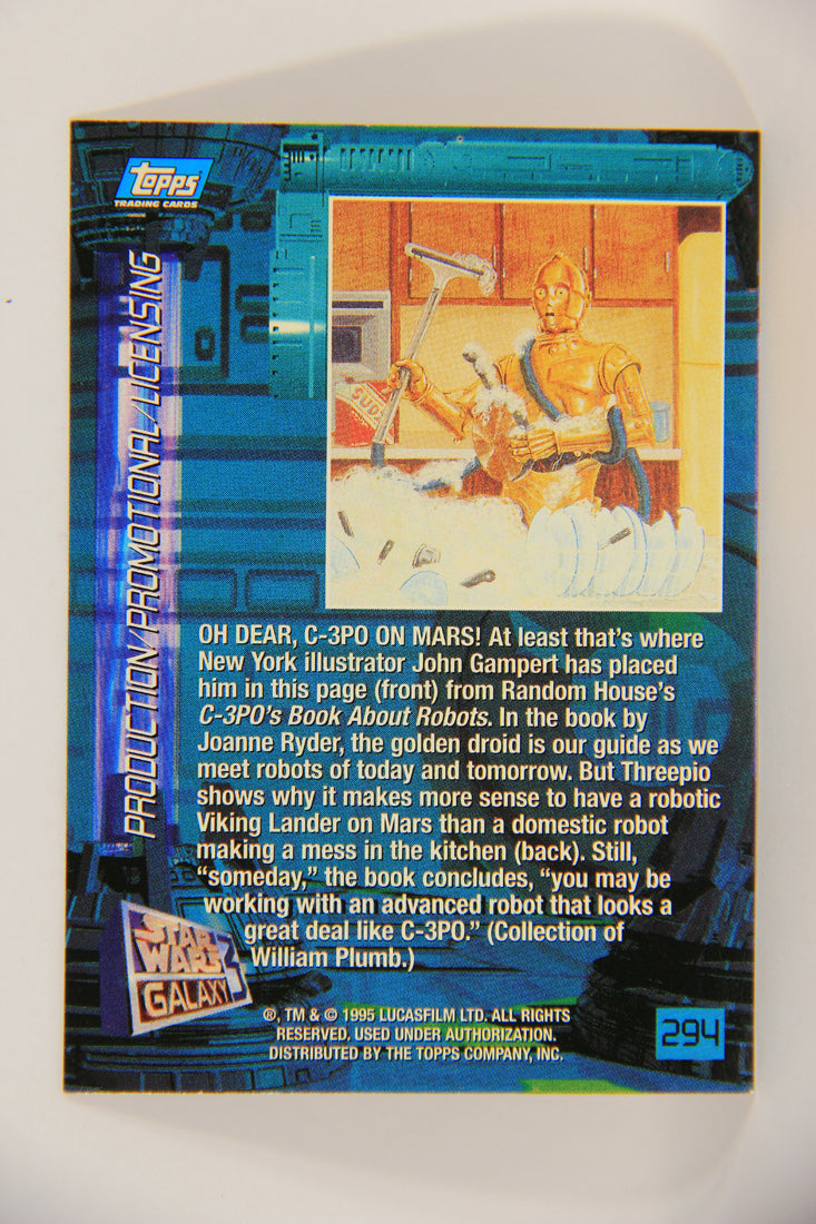 Star Wars Galaxy 1995 Topps Trading Card #294 C-3PO's Book About Robots L019656