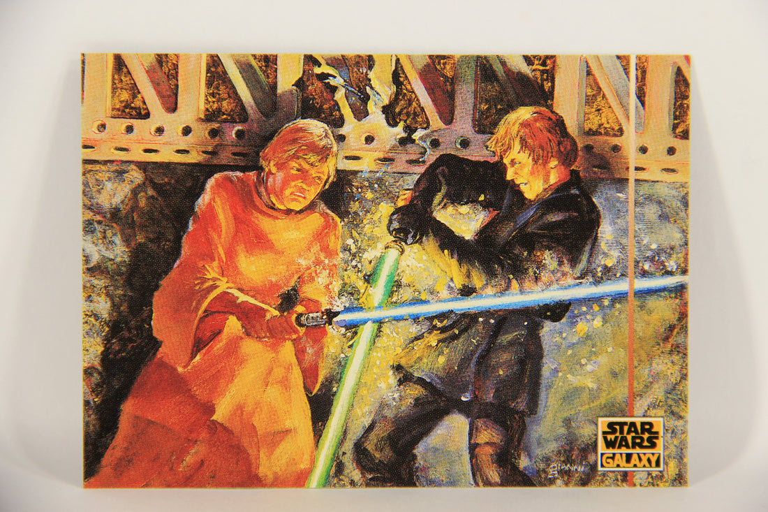 Star Wars Galaxy 1995 Topps Trading Card #314 Luke & Luuke's Duel Artwork ENG L019676
