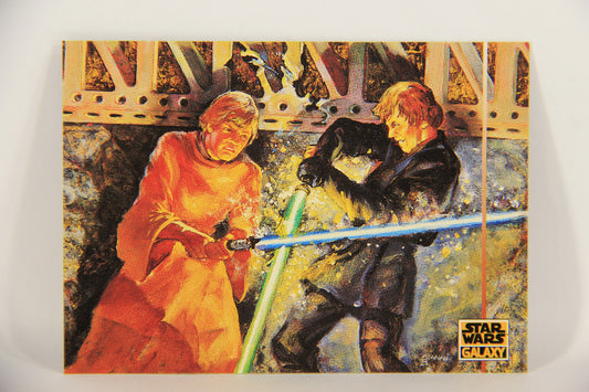 Star Wars Galaxy 1995 Topps Trading Card #314 Luke & Luuke's Duel Artwork ENG L019676