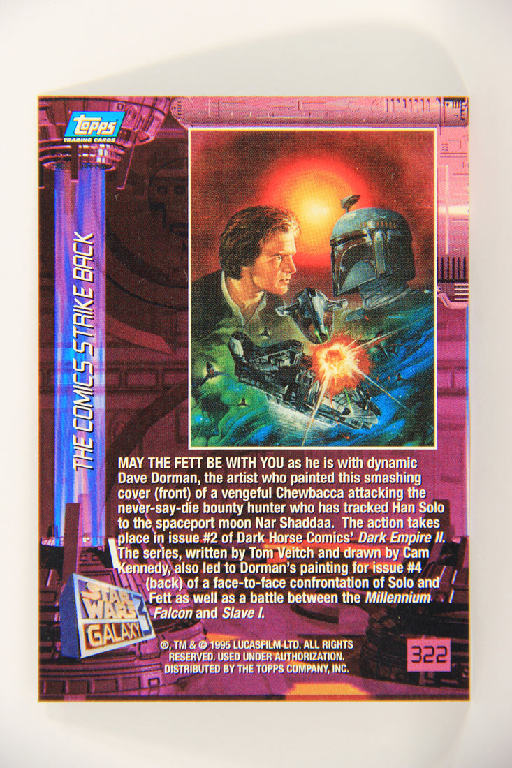 Star Wars Galaxy 1995 Trading Card #322 May The Fett Be With You Artwork ENG L019684