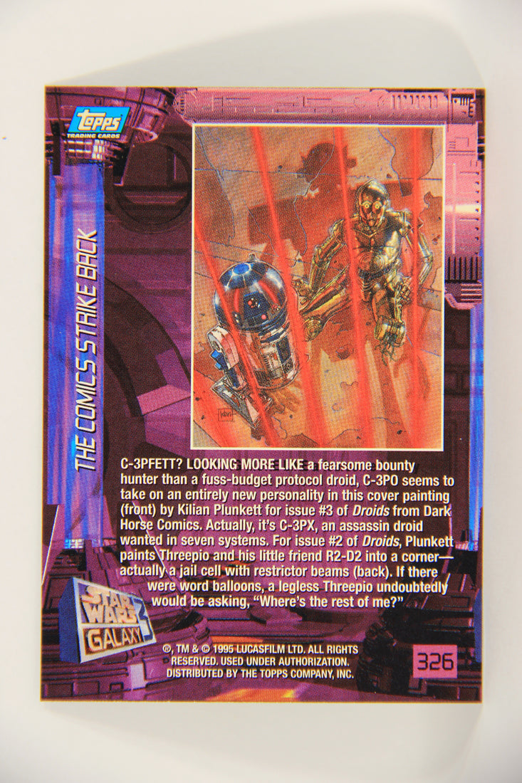 Star Wars Galaxy 1995 Topps Trading Card #326 C-3PX Artwork ENG L019688