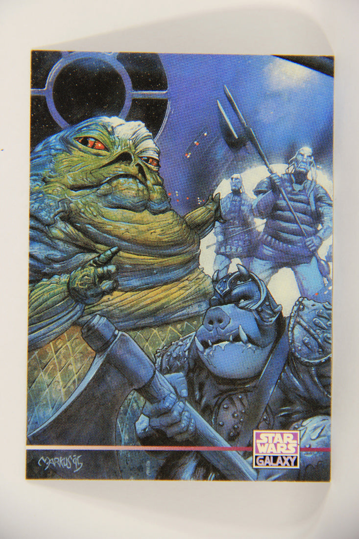 Star Wars Galaxy 1995 Topps Trading Card #329 Jabba The Hutt Artwork ENG L019691