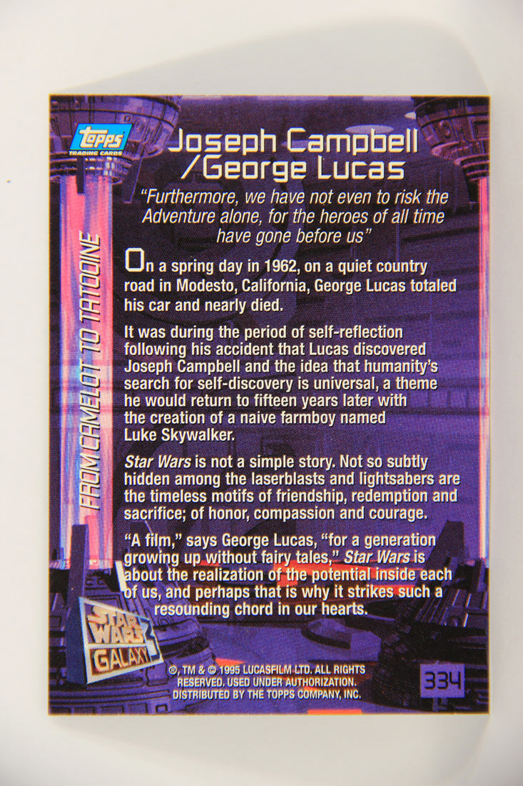 Star Wars Galaxy 1995 Card #334 Joseph Campbell / George Lucas Artwork ENG L019696