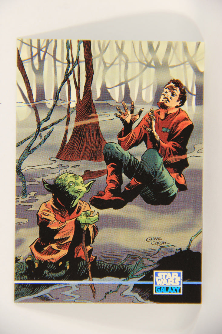 Star Wars Galaxy 1995 Trading Card #340 Yoda Training A Young Jedi Artwork ENG L019702