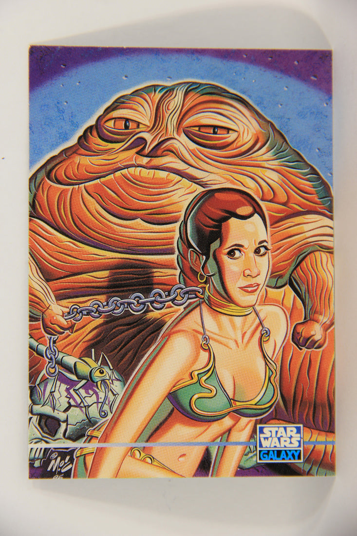 Star Wars Galaxy 1995 Topps Card #341 Princess Leia Chained Artwork ENG L019703