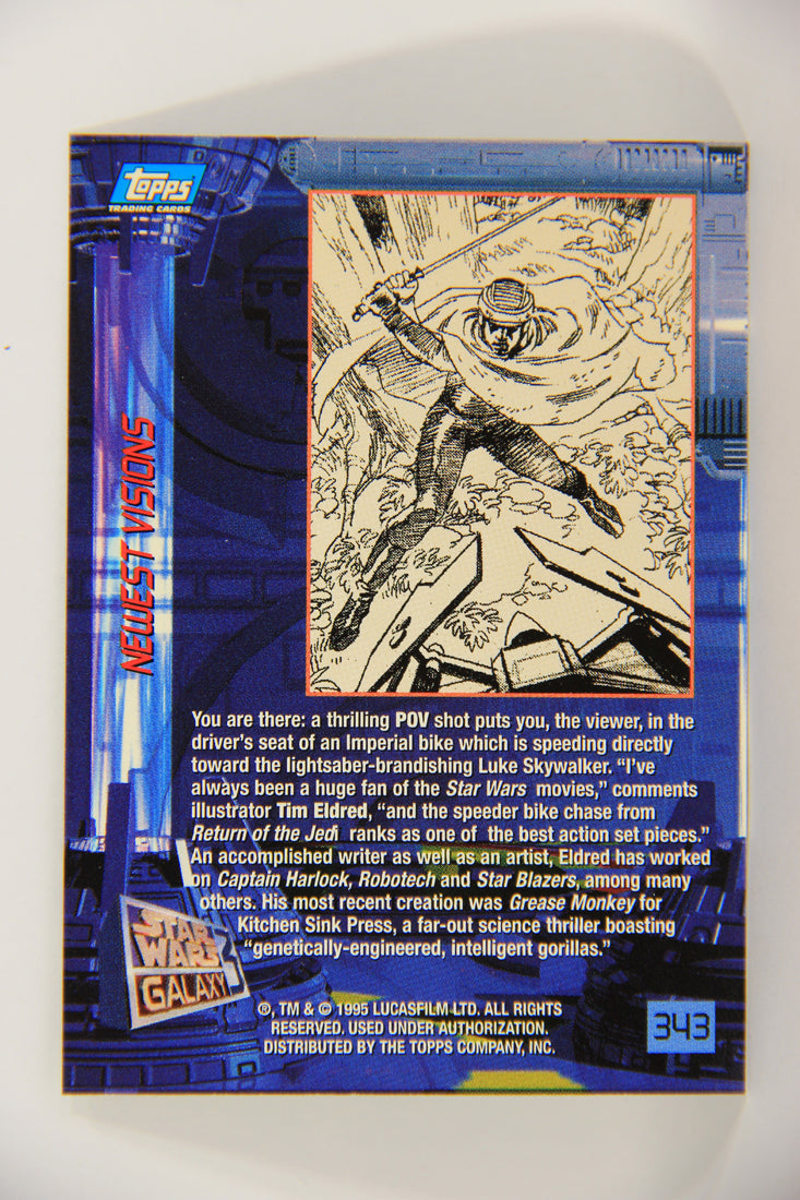 Star Wars Galaxy 1995 Topps Trading Card #343 Speeder Bike POV Artwork ENG L019705
