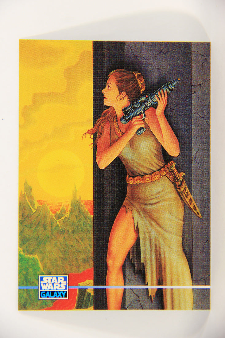 Star Wars Galaxy 1995 Topps Trading Card #345 A Warrior's Work Artwork ENG L019707