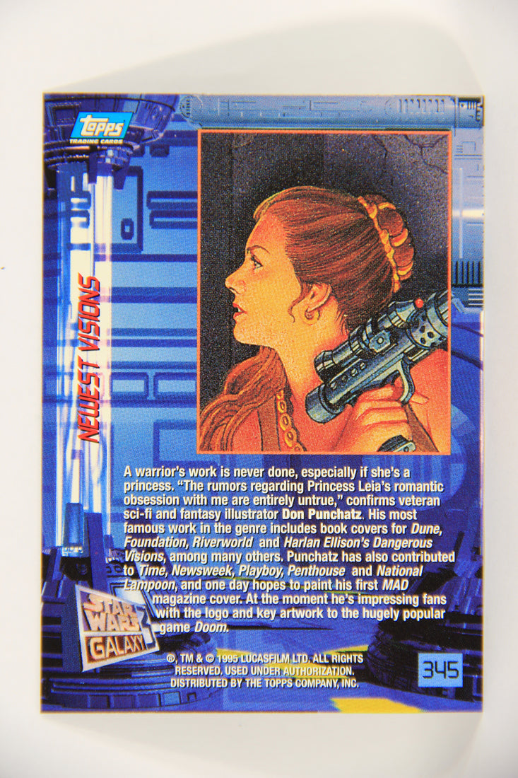 Star Wars Galaxy 1995 Topps Trading Card #345 A Warrior's Work Artwork ENG L019707