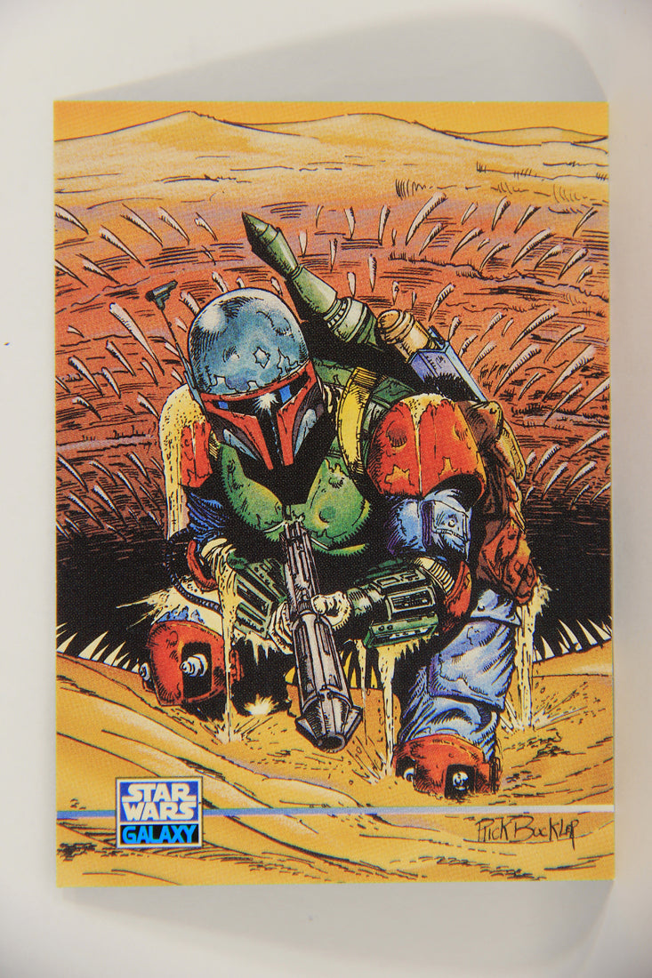 Star Wars Galaxy 1995 Card #347 Boba Fett Falling Into The Sarlacc Pit Artwork L019709