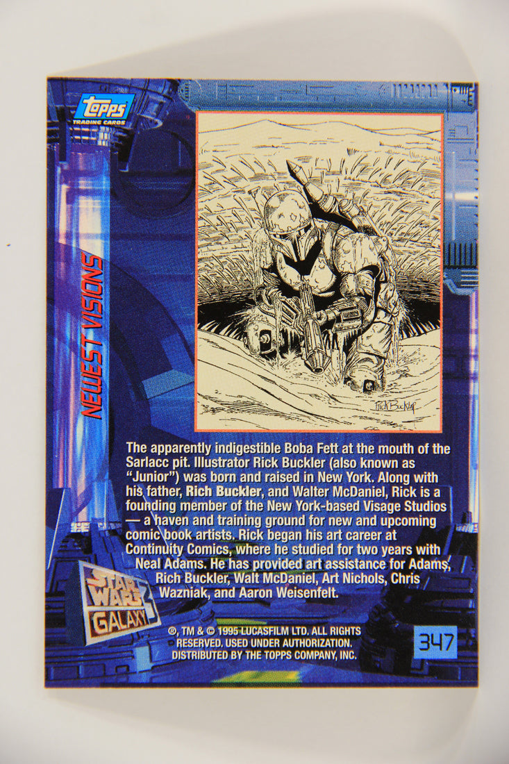 Star Wars Galaxy 1995 Card #347 Boba Fett Falling Into The Sarlacc Pit Artwork L019709