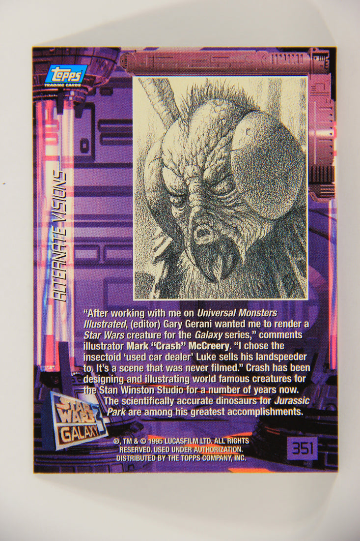 Star Wars Galaxy 1995 Topps Card #351 Luke Sells His Landspeeder Artwork ENG L019713