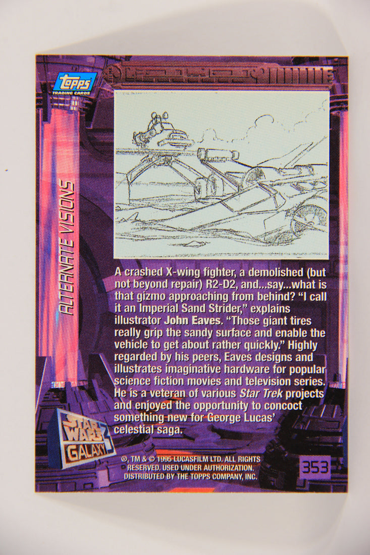 Star Wars Galaxy 1995 Topps Trading Card #353 Imperial Sand Strider Artwork L019715