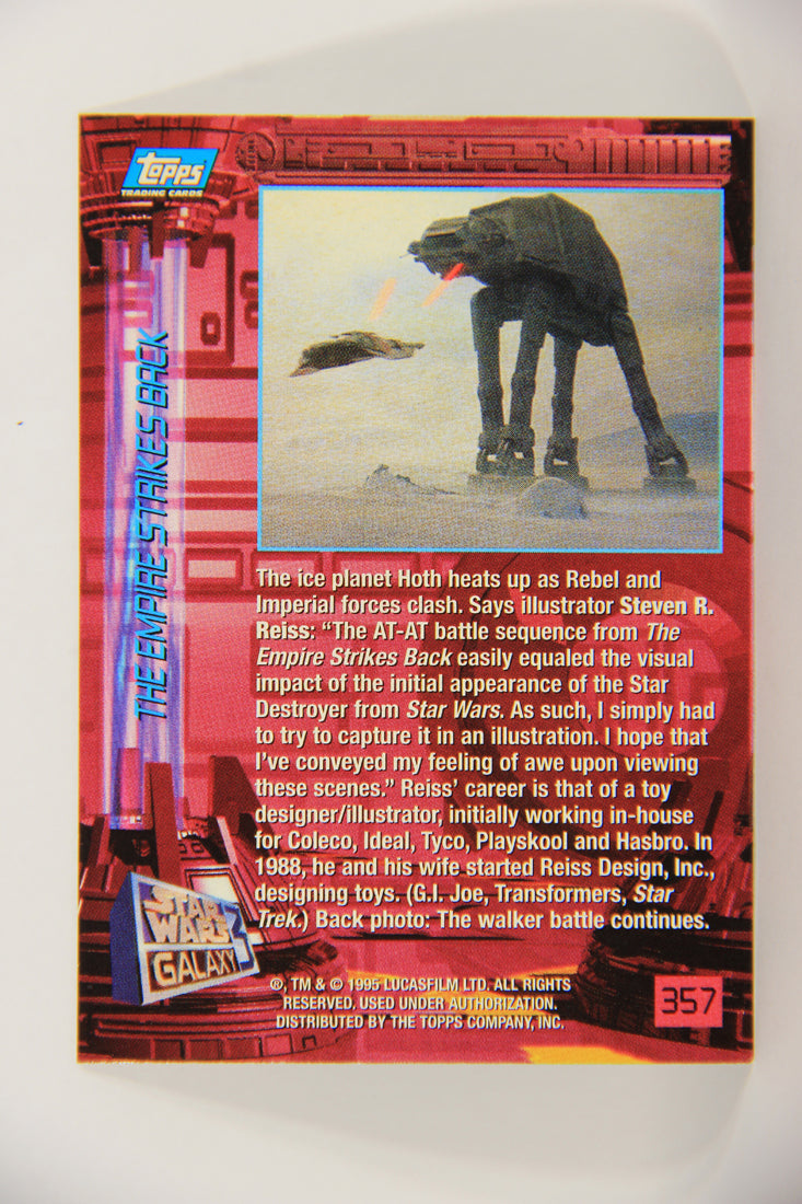 Star Wars Galaxy 1995 Topps Trading Card #357 The AT-AT Battle Artwork ENG L019719