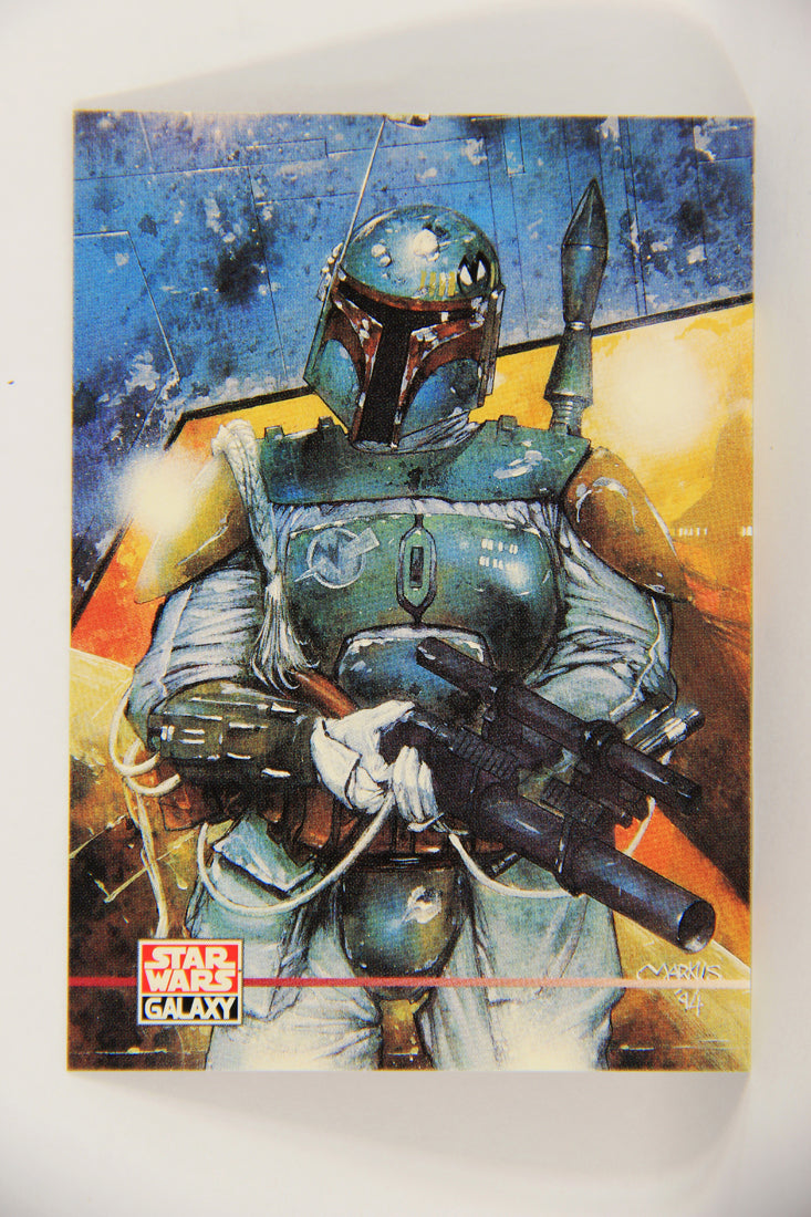 Star Wars Galaxy 1995 Topps Card #358 Boba Fett Bounty Hunter Artwork ENG L019720