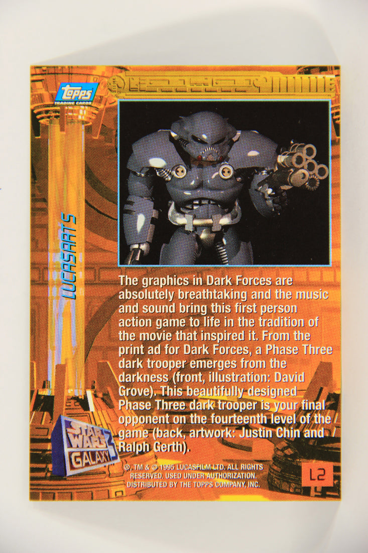 Star Wars Galaxy 1995 Card #L2 Dark Forces Ad Art - LucasArts Foil Artwork L019729