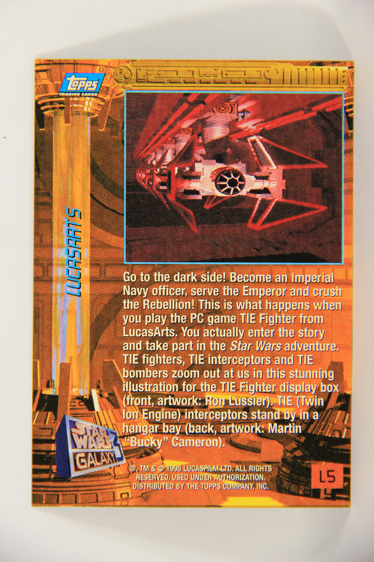 Star Wars Galaxy 1995 Trading Card #L5 TIE Fighter Game - LucasArts Foil Artwork L019732