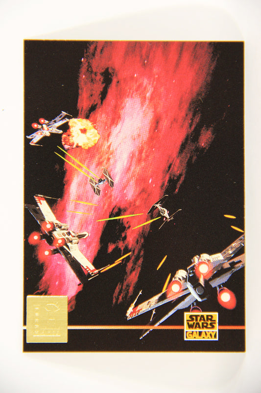 Star Wars Galaxy 1995 Topps Card #L8 X-Wing Dogfights - LucasArts Foil Artwork L019735