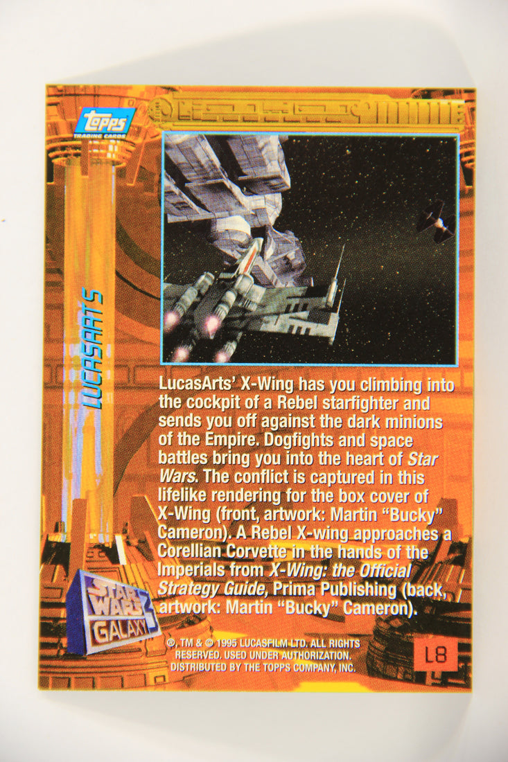 Star Wars Galaxy 1995 Topps Card #L8 X-Wing Dogfights - LucasArts Foil Artwork L019735