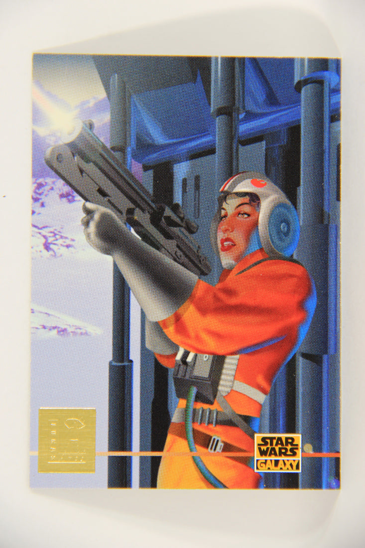 Star Wars Galaxy 1995 Topps Card #L12 Rookie One - LucasArts Foil Artwork ENG L019739