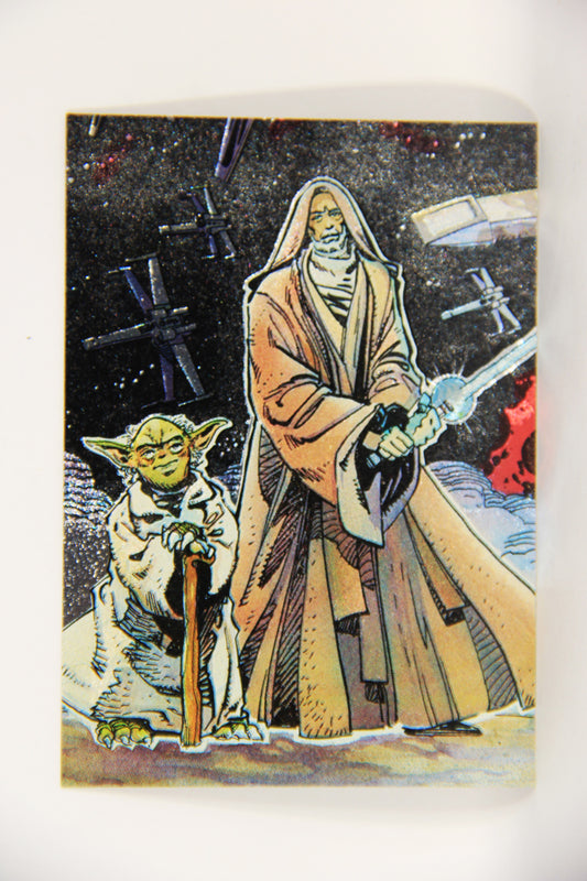 Star Wars Galaxy 1993 Topps Etched Foil Card #5 Of 6 Obi-Wan And Yoda Artwork L019740