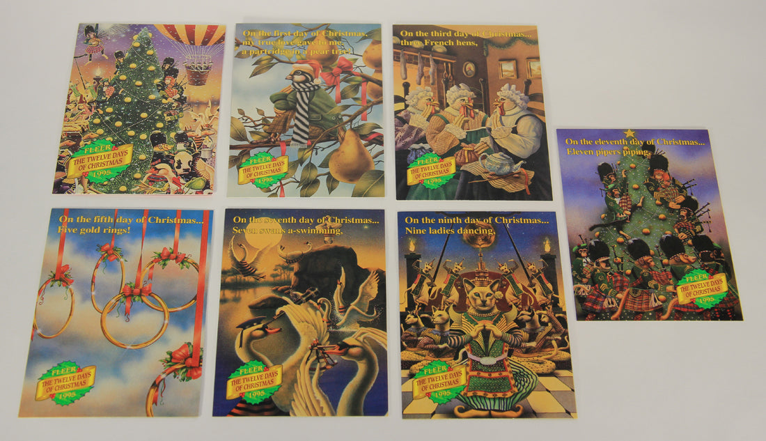 Christmas 7 Card Story Fleer 1995 Trading Card Set #1-7 The Twelve Days Of Christmas L019747