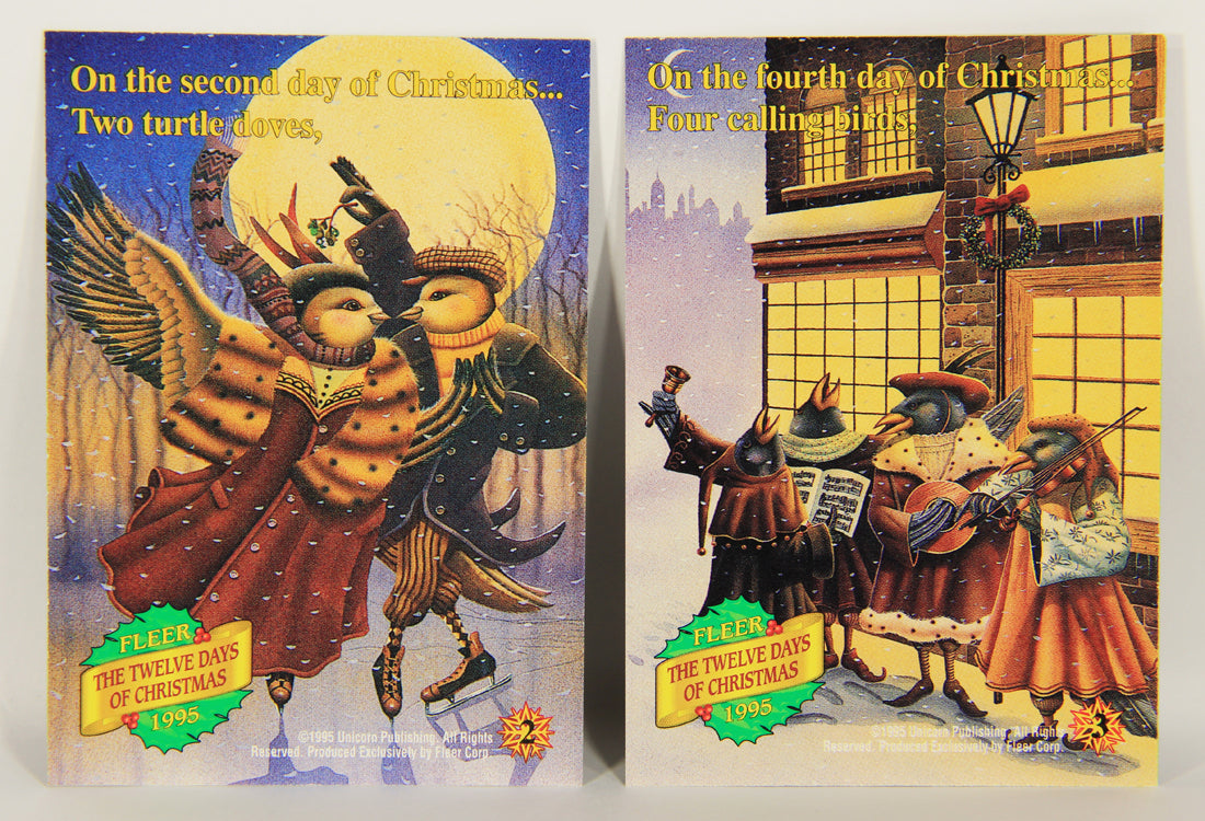 Christmas 7 Card Story Fleer 1995 Trading Card Set #1-7 The Twelve Days Of Christmas L019747
