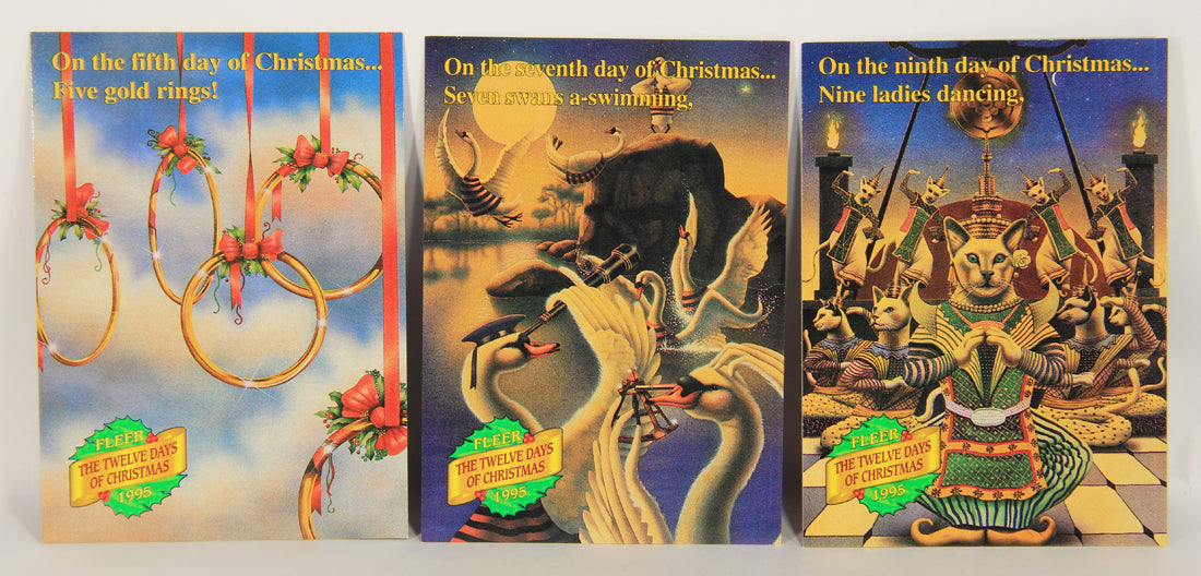 Christmas 7 Card Story Fleer 1995 Trading Card Set #1-7 The Twelve Days Of Christmas L019747