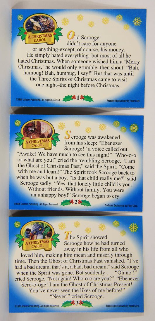 Christmas 7 Card Story Fleer 1995 Trading Card Set #1-7 A Christmas Carol ENG L019748