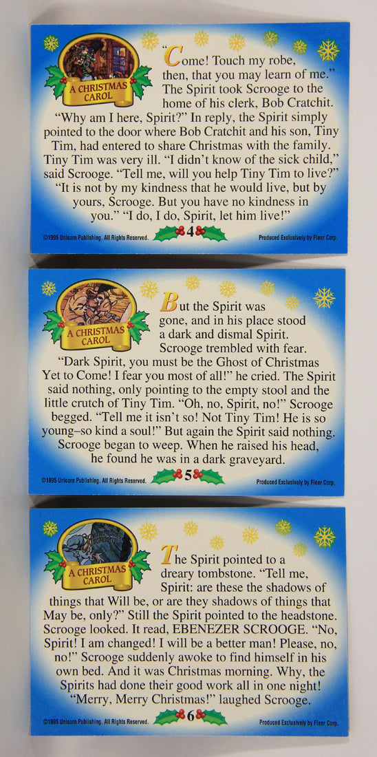 Christmas 7 Card Story Fleer 1995 Trading Card Set #1-7 A Christmas Carol ENG L019748