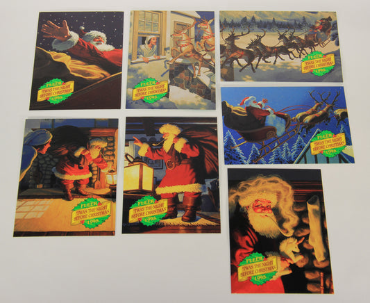 Christmas 7 Card Story Fleer 1995 Card Set #1-7 'Twas The Night Before Christmas L019749