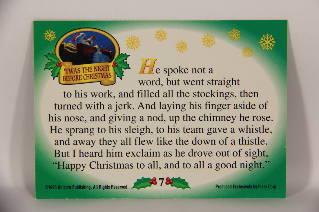 Christmas 7 Card Story Fleer 1995 Card Set #1-7 'Twas The Night Before Christmas L019749