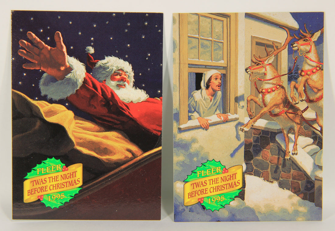 Christmas 7 Card Story Fleer 1995 Card Set #1-7 'Twas The Night Before Christmas L019749