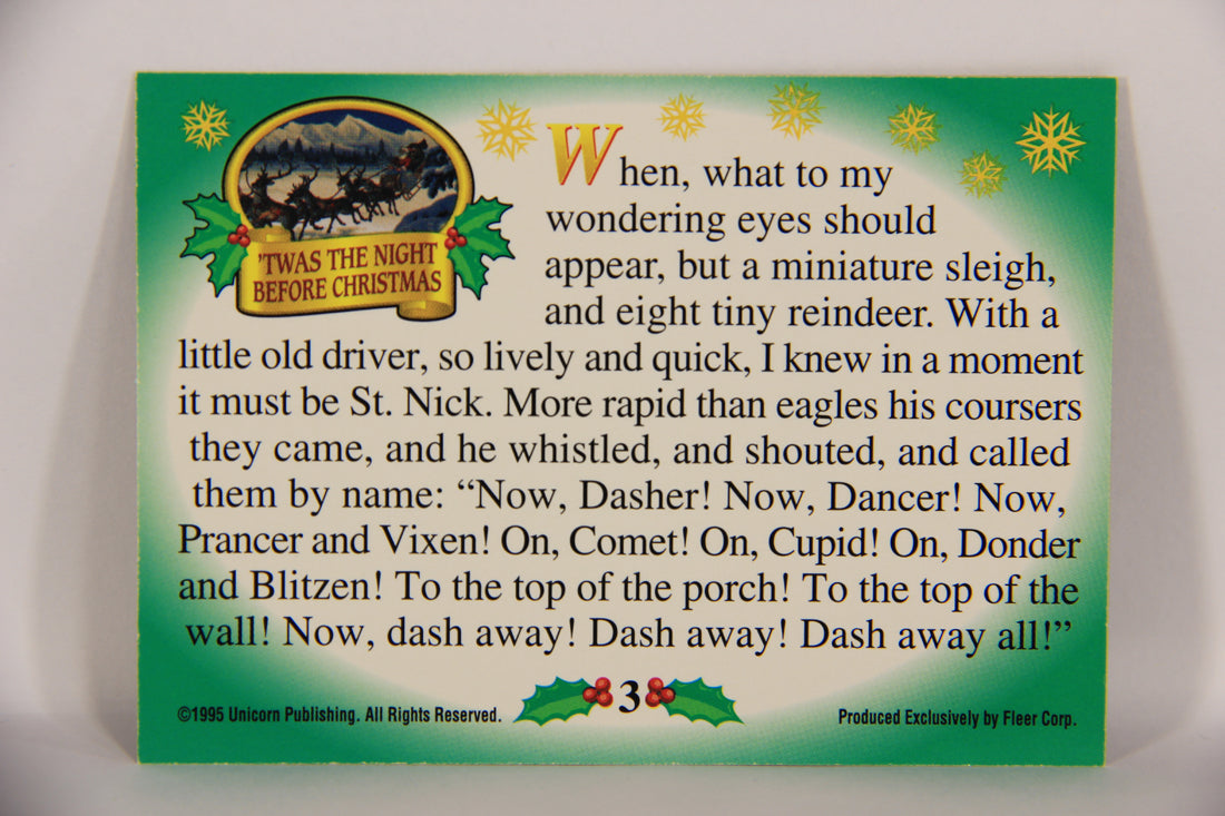 Christmas 7 Card Story Fleer 1995 Card Set #1-7 'Twas The Night Before Christmas L019749