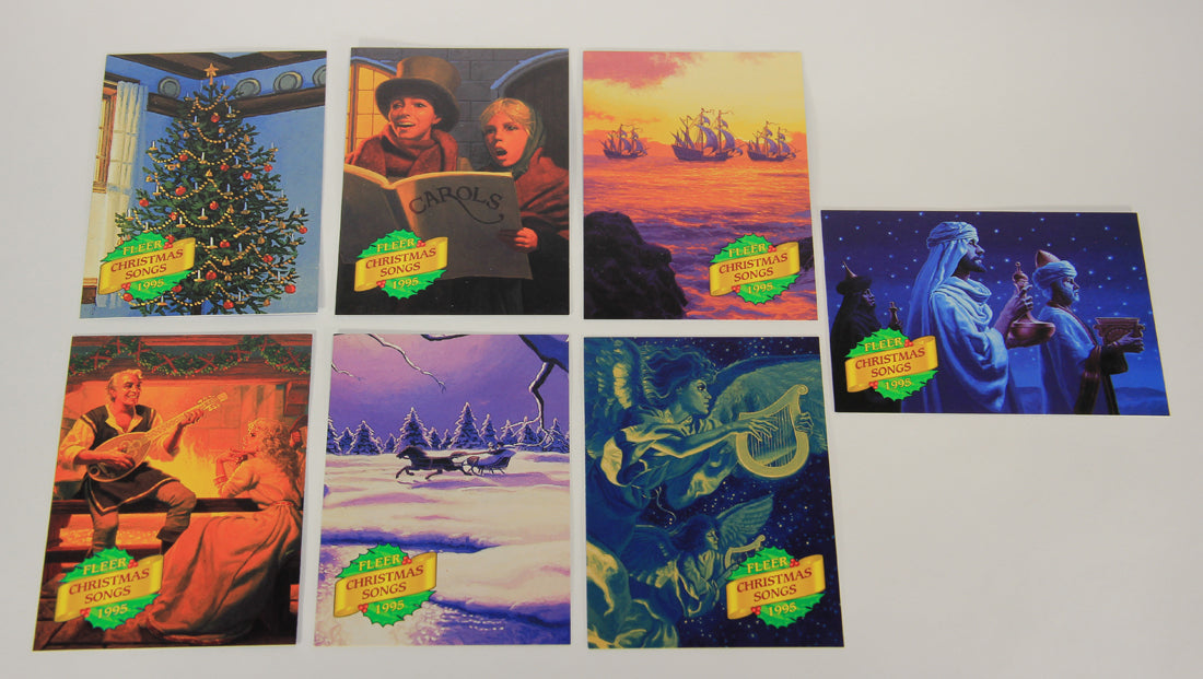 Christmas 7 Card Story Fleer 1995 Trading Card Set #1-7 Christmas Songs ENG L019750
