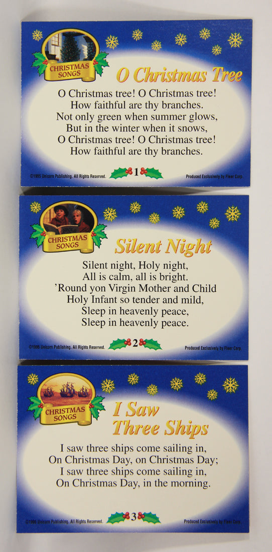 Christmas 7 Card Story Fleer 1995 Trading Card Set #1-7 Christmas Songs ENG L019750