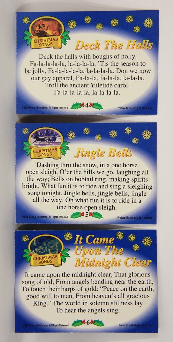 Christmas 7 Card Story Fleer 1995 Trading Card Set #1-7 Christmas Songs ENG L019750