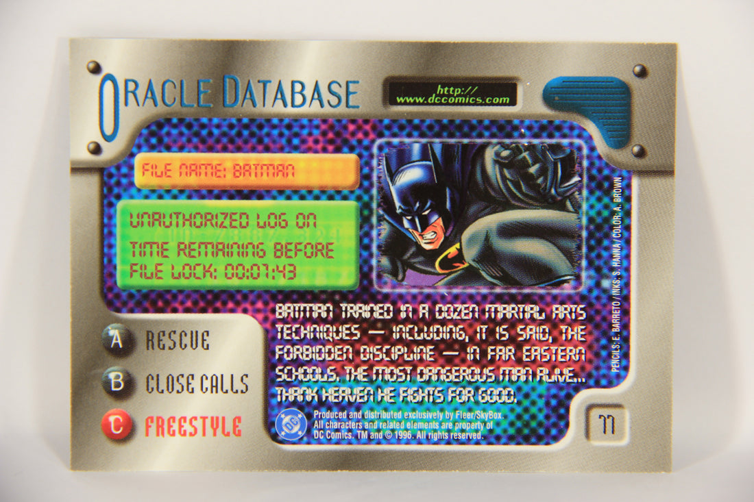 DC Outburst Firepower 1996 Trading Card #77 Batman Embossed Card L019760