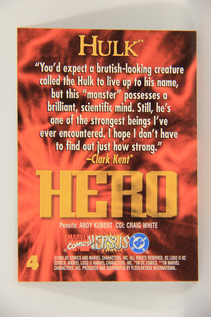 DC Versus Marvel Comics 1995 Trading Card #4 Hulk ENG L019761