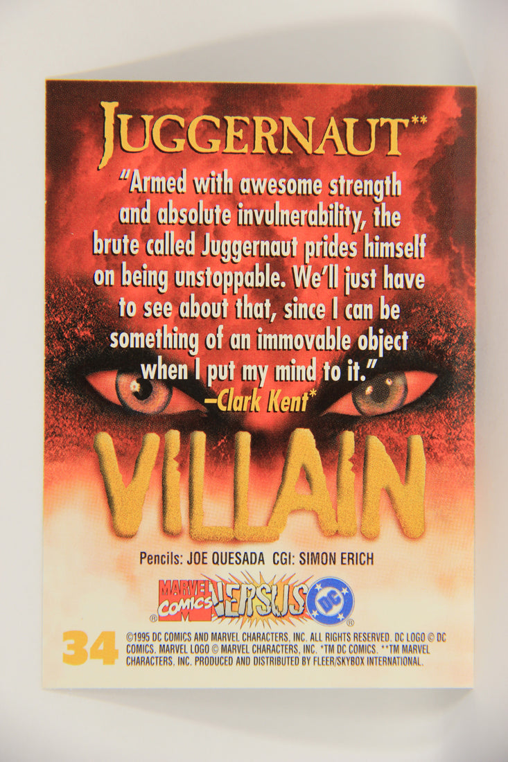 DC Versus Marvel Comics 1995 Trading Card #34 Juggernaut ENG L019765