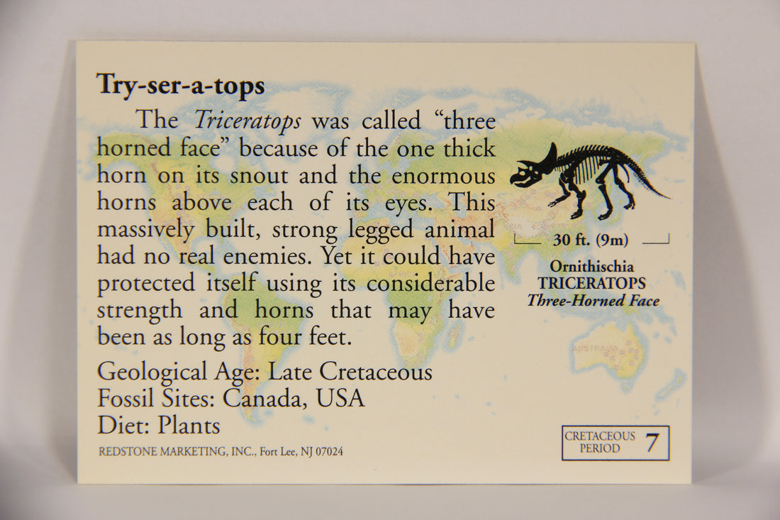 Dinosaurs The Mesozoic Era 1993 Vintage Trading Card #7 Triceratops ENG L019769