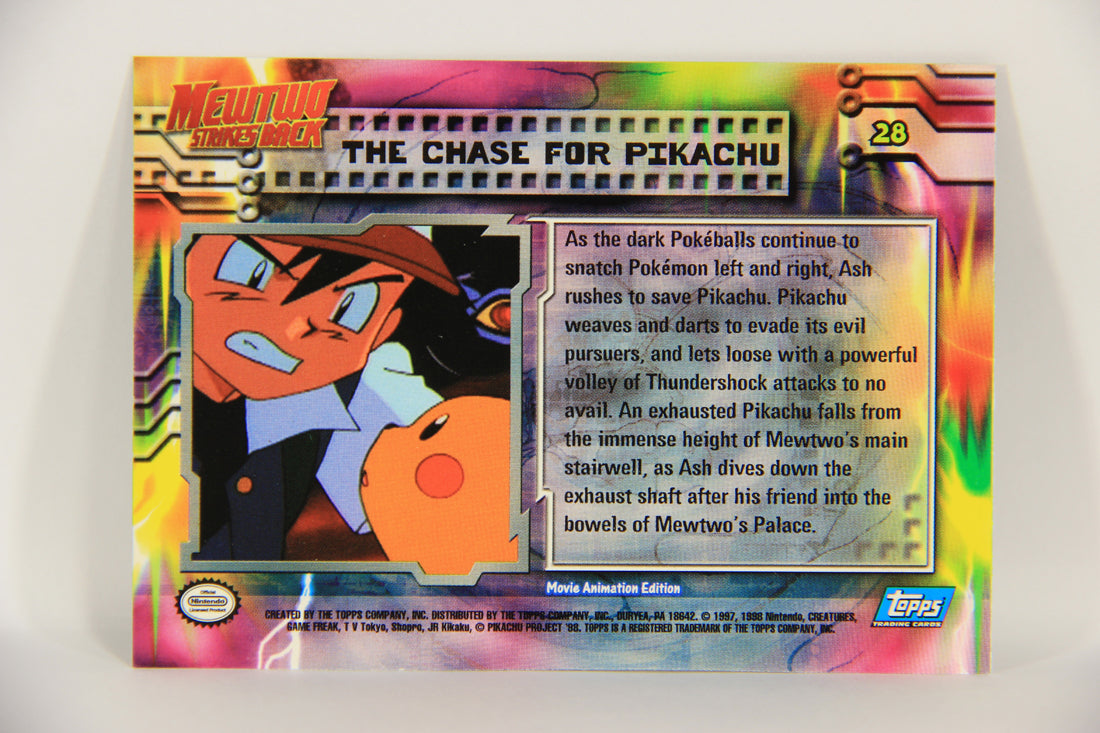 Pokémon Card First Movie #28 The Chase For Pikachu Blue Logo 1st Print ENG L019818