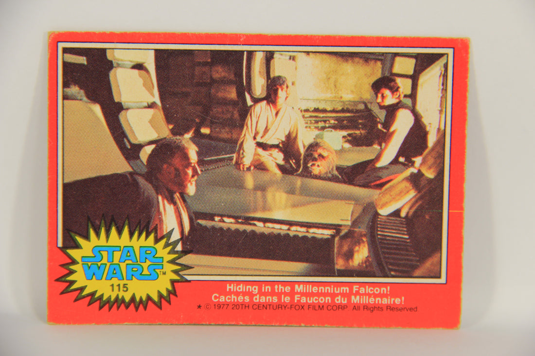 Star Wars 1977 Trading Card #115 Hiding In The Millennium Falcon FR-ENG OPC L019829