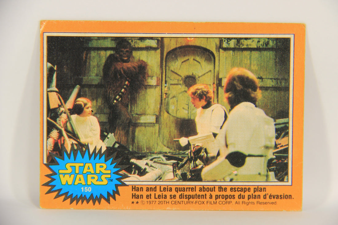 Star Wars 1977 Card #150 Han And Leia Quarrel About The Escape Plan FR-ENG OPC L019836