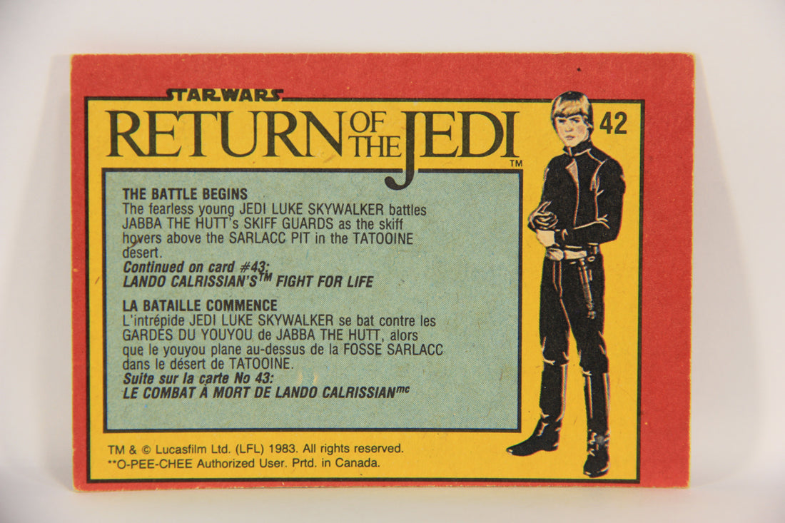 Star Wars ROTJ 1983 Trading Card #42 The Battle Begins FR-ENG Canada L019853